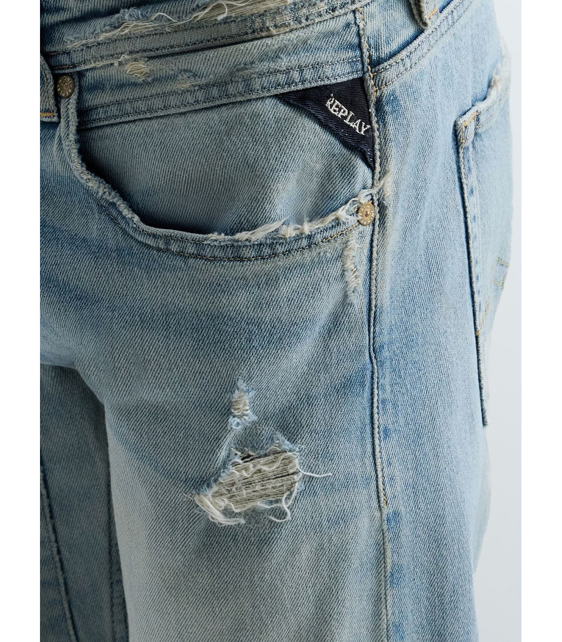 スリムストレートフィットGROVER Aged20 オーガニックコットンデニム 詳細画像 ライトブルー 5